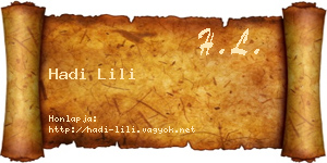 Hadi Lili névjegykártya