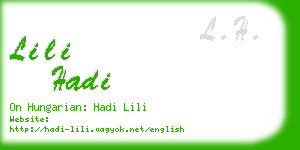 lili hadi business card